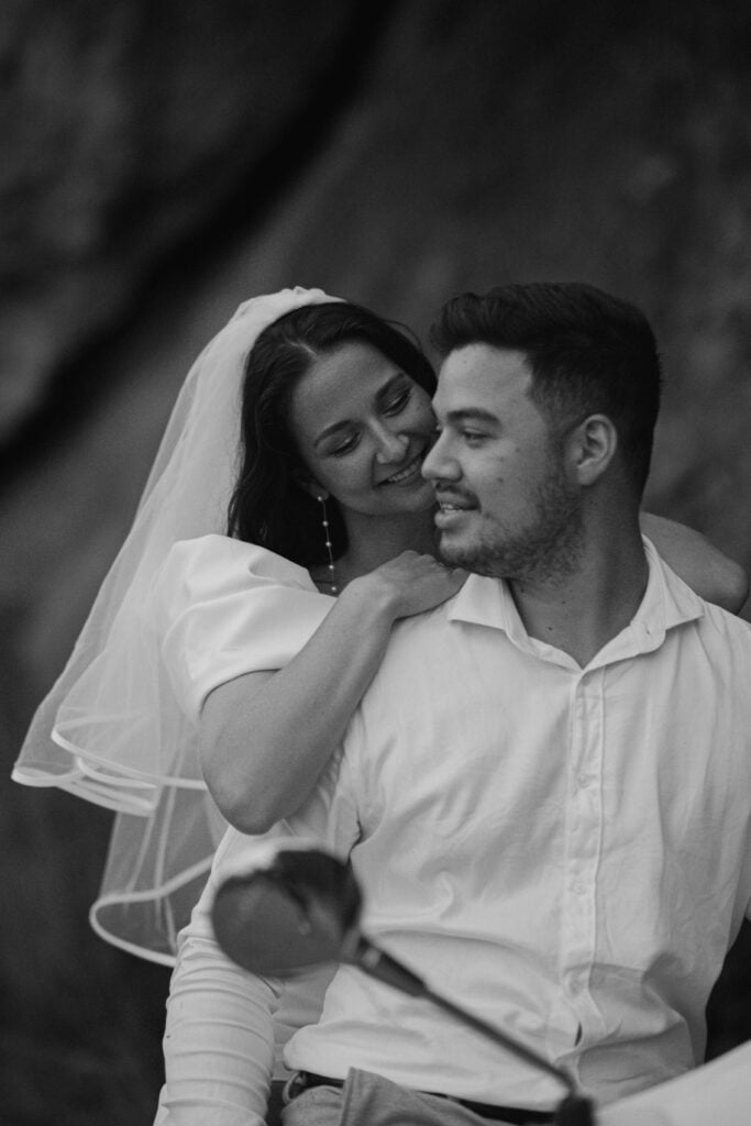 Pre-wedding shoot Wedding couple on their wedding day in Ibiza