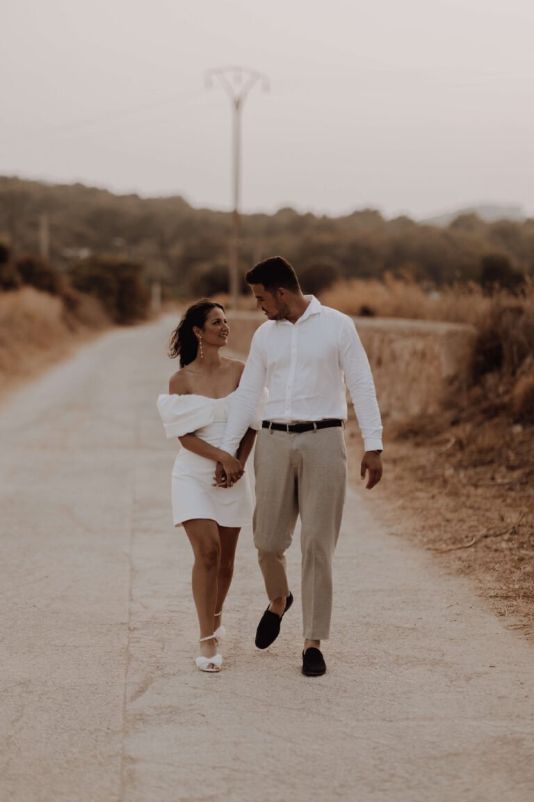Photo of a couple the day before their wedding in Ibiza during a pre-wedding shoot
